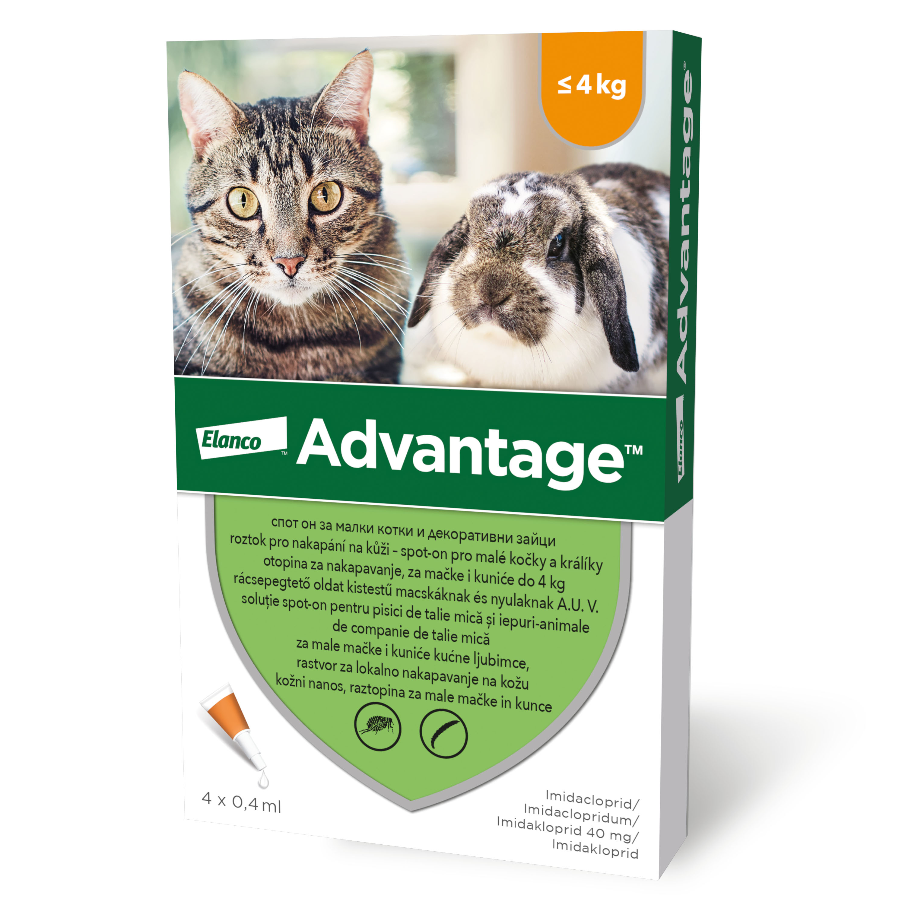 Advantage Pisica/Iepure 40, < 4 kg, 4 pipete - poza 1
