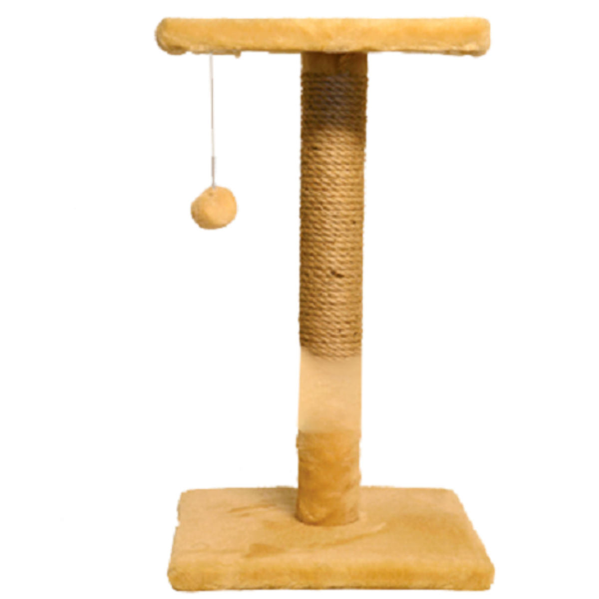 AGILITY, ansamblu de joacă pisici, 1 etaj, lemn și pluș, elemente de zgâriat, elemente atârnate, bej, 60cm - poza 1
