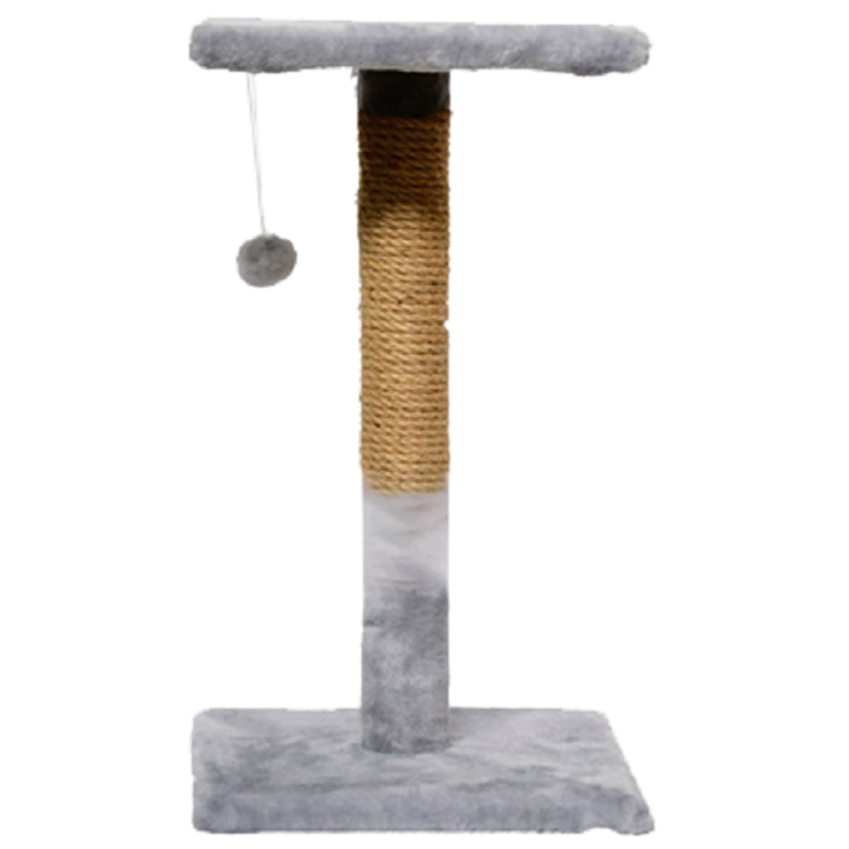 AGILITY, ansamblu de joacă pisici, 1 etaj, lemn și pluș, elemente de zgâriat, elemente atârnate, gri, 60cm - poza 1