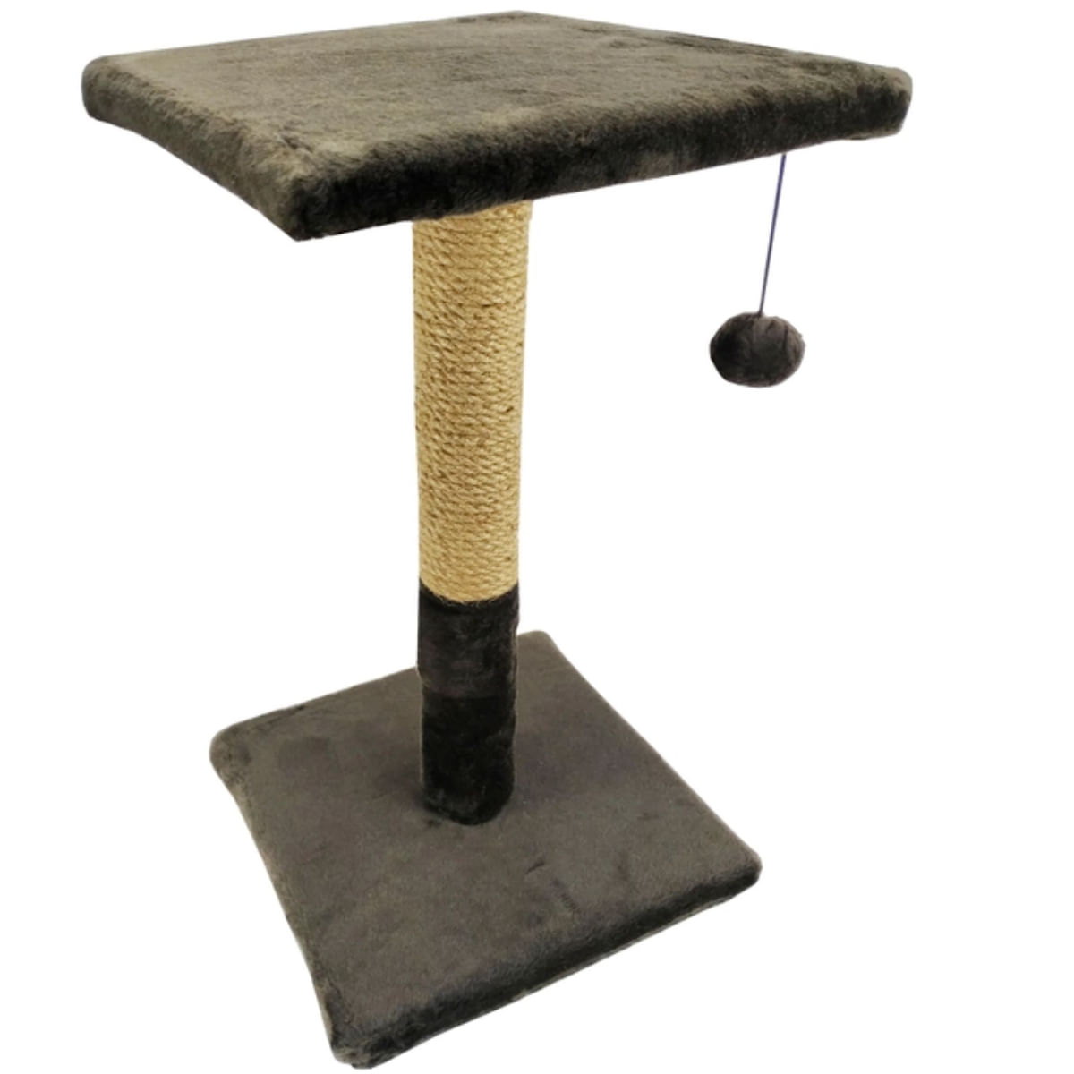 AGILITY, ansamblu de joacă pisici, 1 etaj, lemn și pluș, elemente de zgâriat, elemente atârnate, maro, 60cm - poza 1