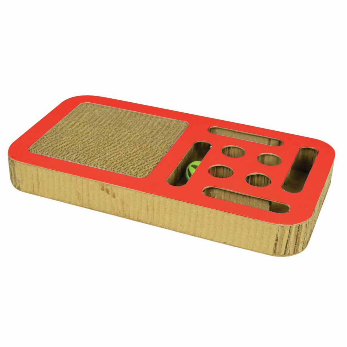 AGILITY Ball Maze 2, scratcher interactiv pisici, carton, roșu, 45.08x24.38x5.08cm - poza 2