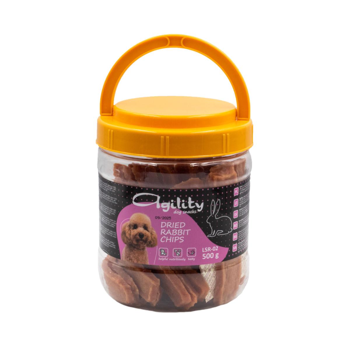 AGILITY Chipsuri Uscate, XS-XL, Iepure și Pui, găletușa recompense câini, 500g - poza 1