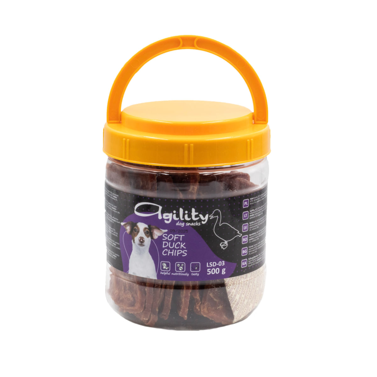 AGILITY Chipsuri, XS-XL, Rață, găletușa recompense câini, 500g - poza 1