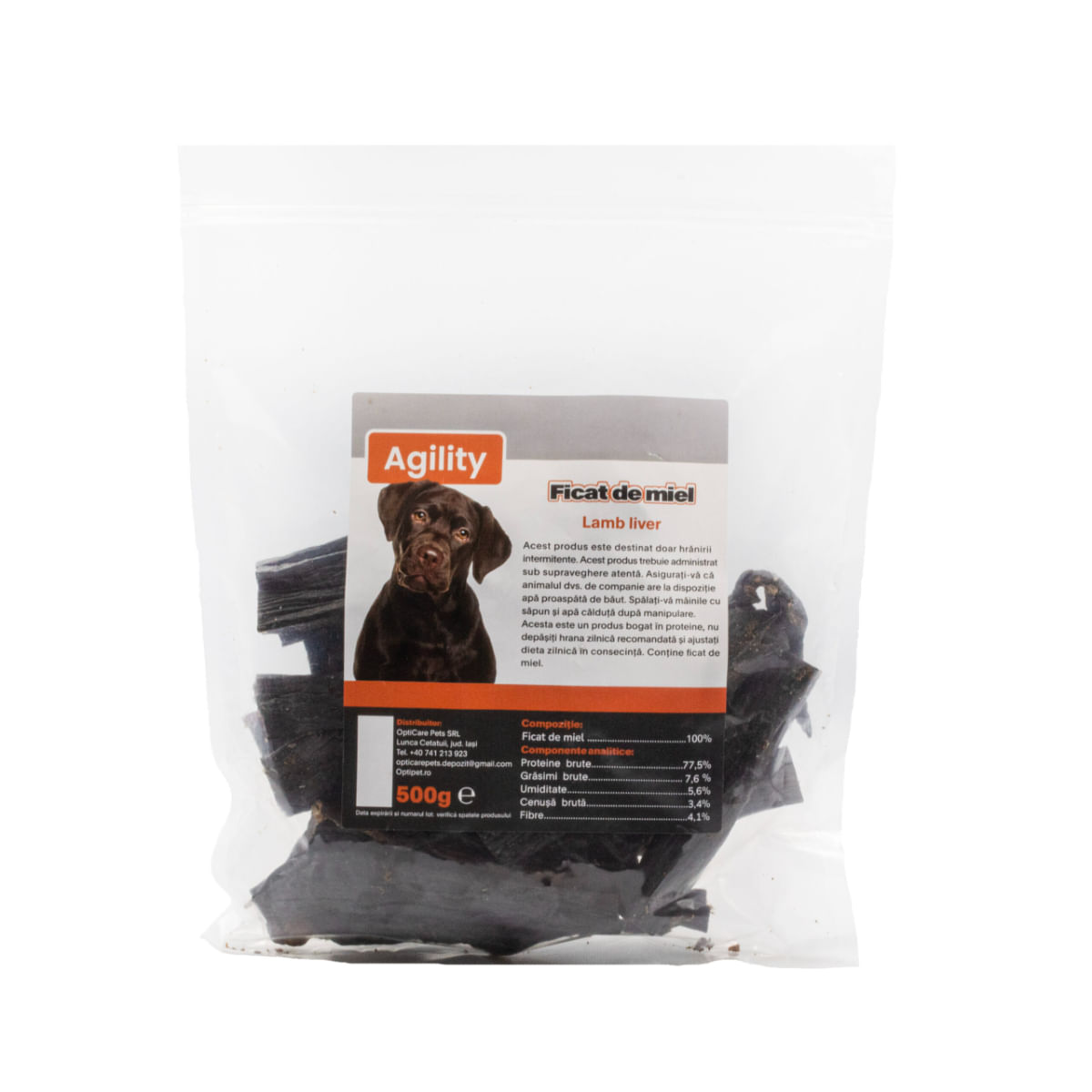 AGILITY Ficat de Miel, XS-XL, punguță recompense naturale deshidratate câini, 500g - poza 1
