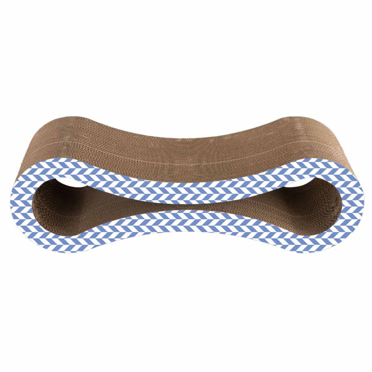 AGILITY Infinit, scratcher pisici, carton, alb și albastru, 86.36x26.67x26.67cm - poza 2