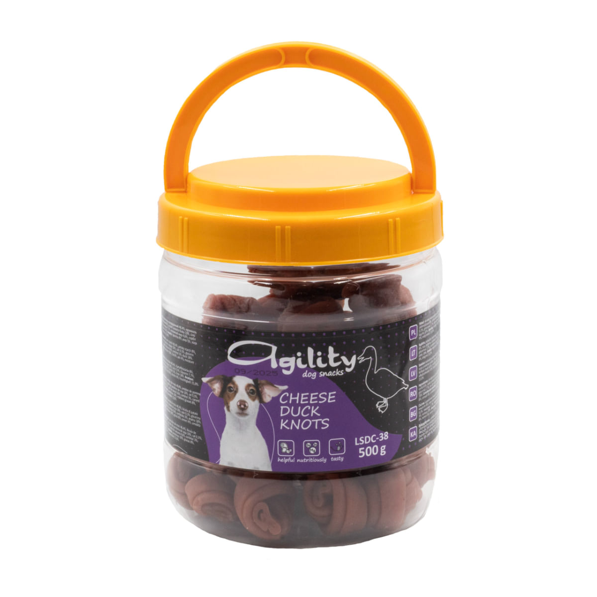 AGILITY Noduri din Carne, XS-XL, Rață și Brânză, găletușa recompense câini, 500g - poza 3