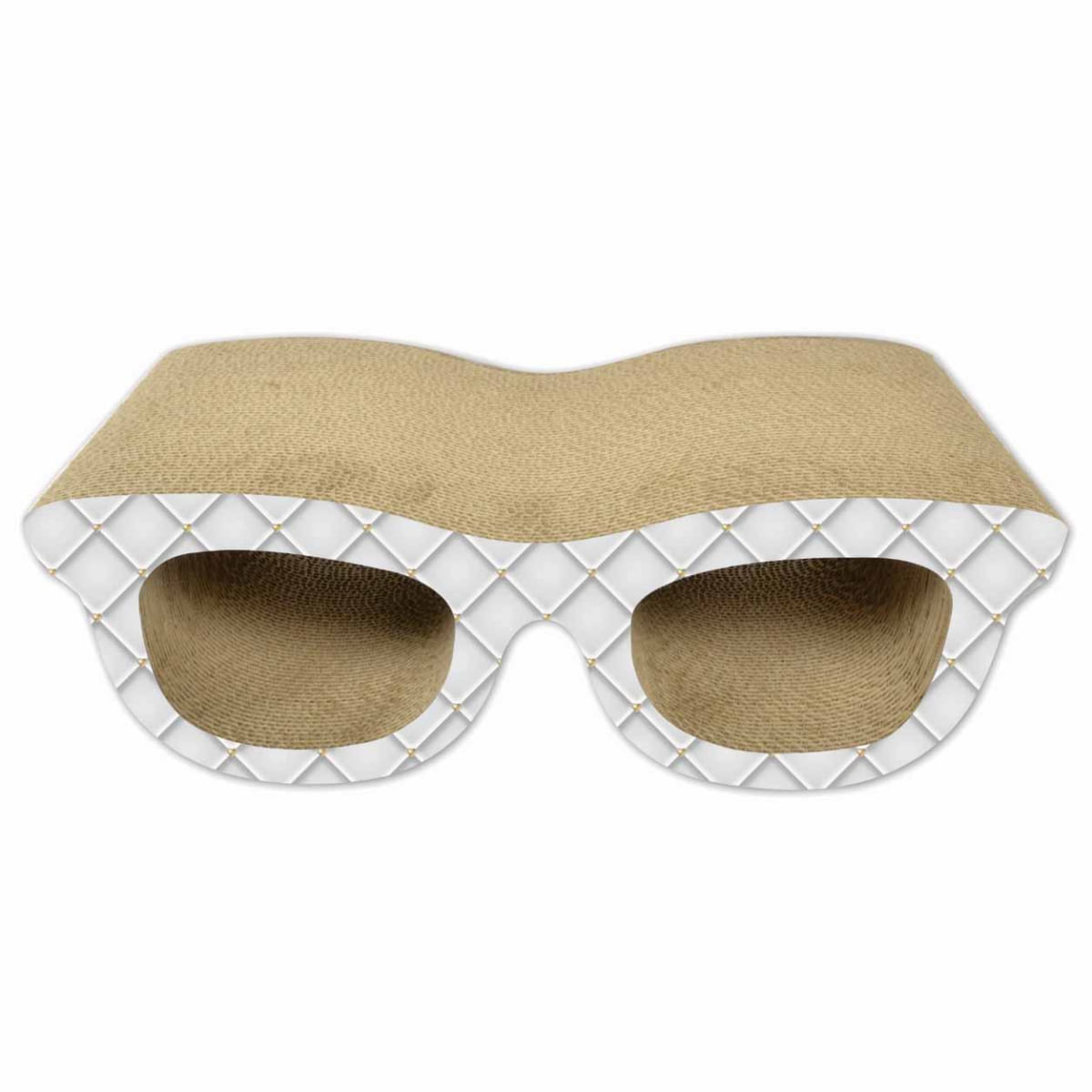 AGILITY Ochelari, scratcher pisici, carton, alb și gri, 49.53x24.13x17.01cm - poza 1