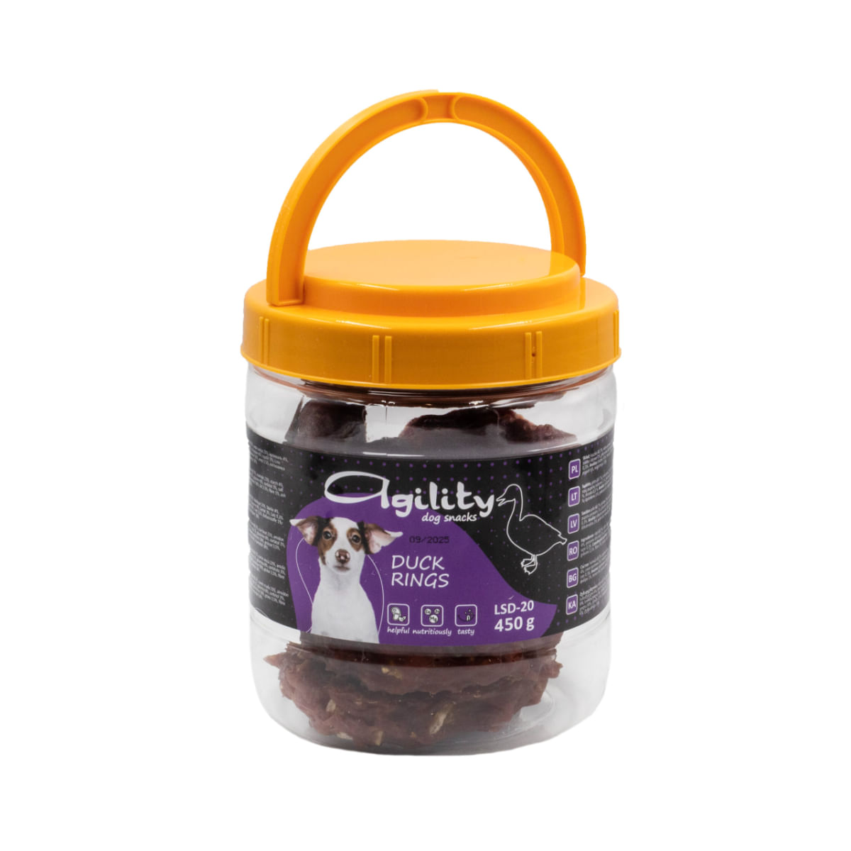 AGILITY Piele de Rață, XS-XL, găletușa recompense câini, 450g - poza 1