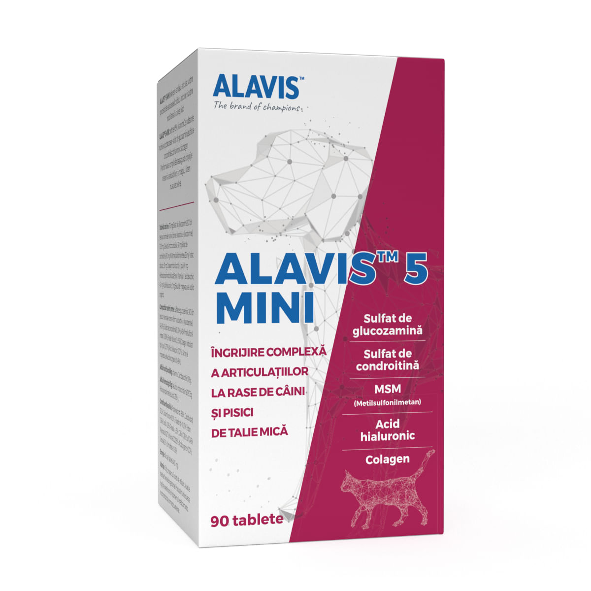 ALAVIS 5 Mini, supliment sistem articular câini, comprimate ALAVIS 5 Mini, XS-S, supliment sistem articular câini și pisici, flacon, 90 comprimate - poza 2