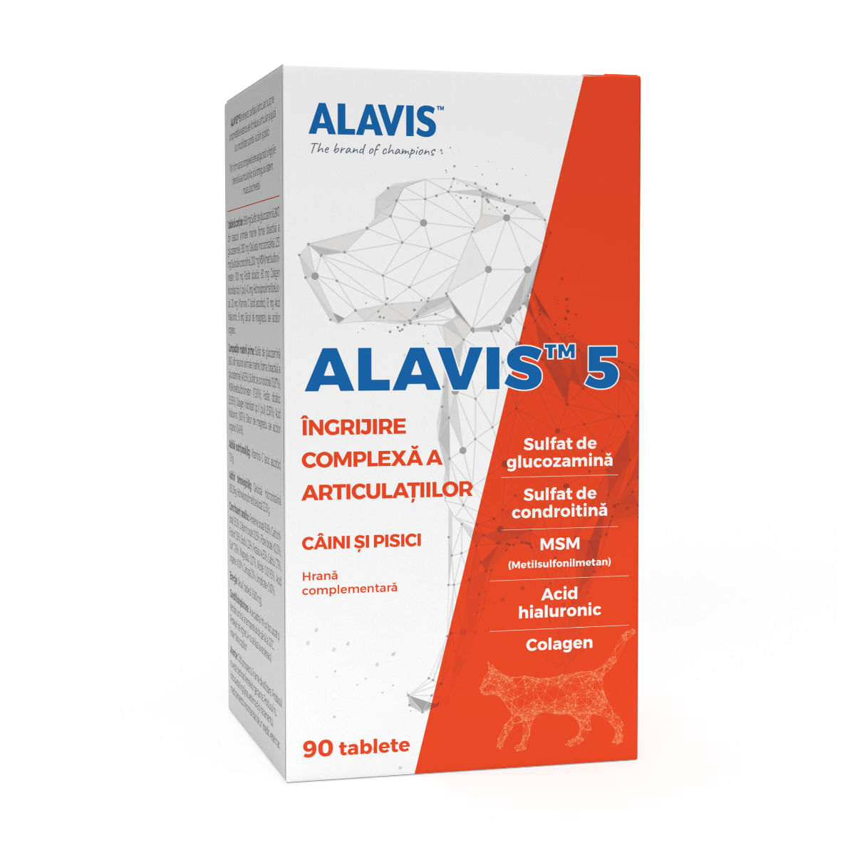 ALAVIS 5, supliment sistem articular câini, comprimate ALAVIS 5, XS-XL, supliment sistem articular câini și pisici, flacon, 90 comprimate - poza 2