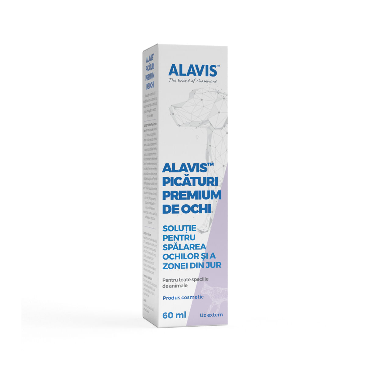 ALAVIS Picaturi Premium de Ochi, XS-XL, soluție igiena ochilor câini și pisici, flacon, 60ml - poza 1