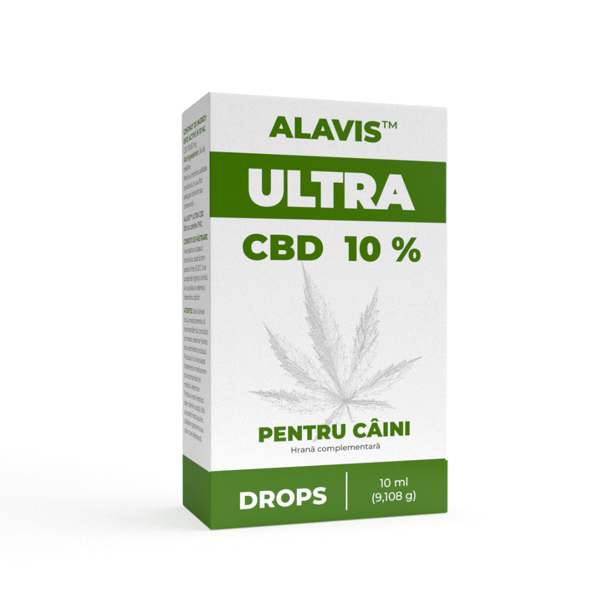 ALAVIS Ultra CBD 10%, supliment sistem nervos & calmante câini, suspensie orală ALAVIS Ultra CBD 10%, XS-XL, supliment sistem nervos & calmante câini și pisici, flacon, 10ml suspensie orală - poza 1