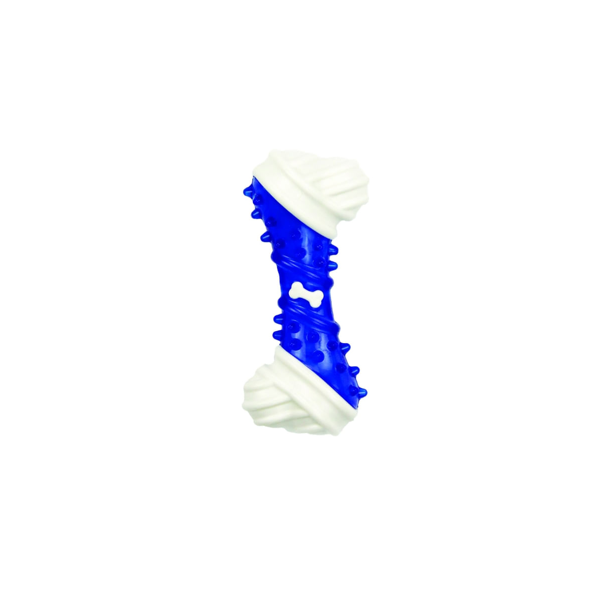ALL FOR PAWS Dental Bone, jucărie de ros câini, XS-L, plastic, dentiție, alb și albastru, 13 x 5.5 x 3 cm - poza 2