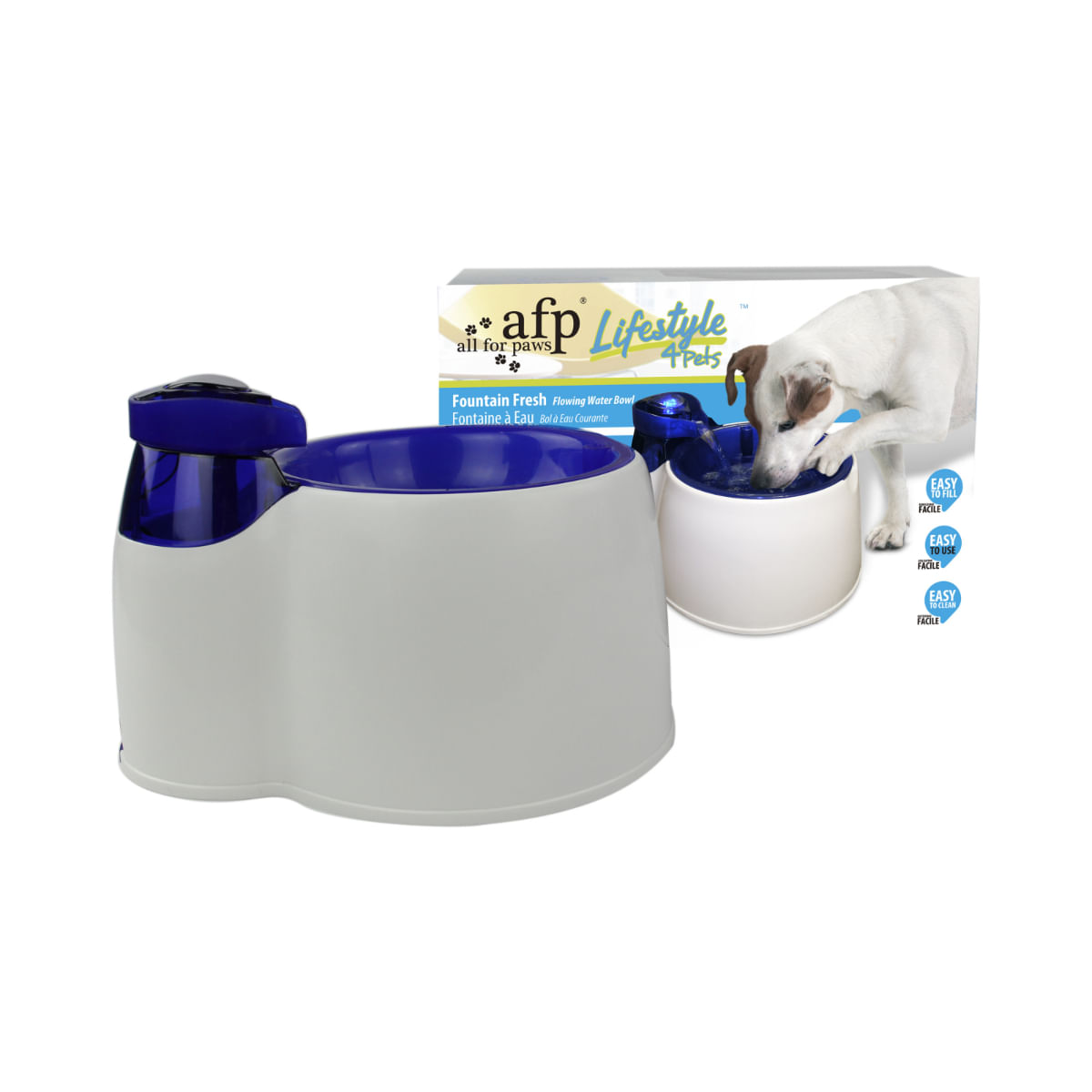 ALL FOR PAWS Fountain Fresh, fântână câini, rotundă, plastic, diverse culori, XS-M(3l) - poza 1