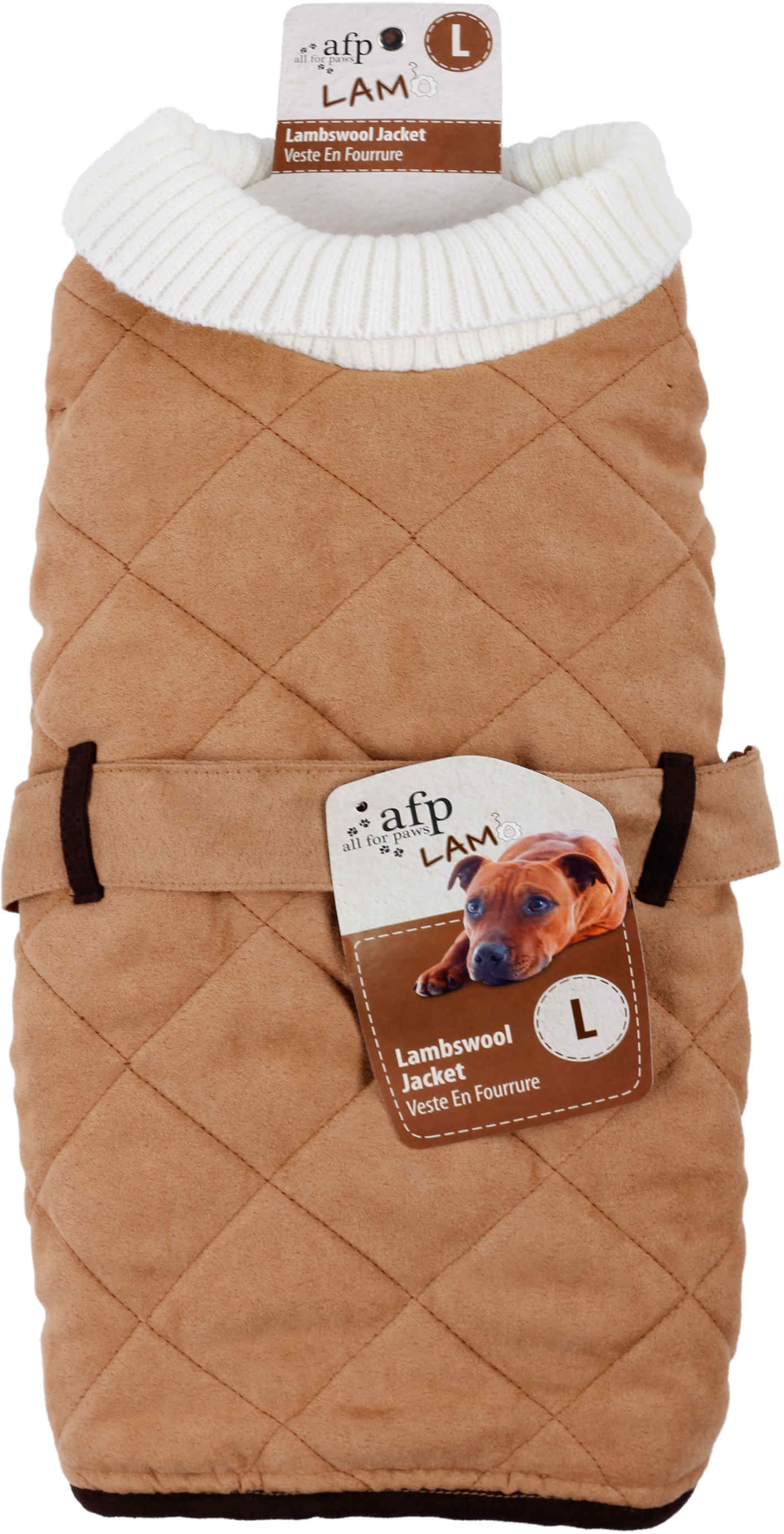ALL FOR PAWS LAMBSWOOL Haină cu guler pentru câini, Maro deschis