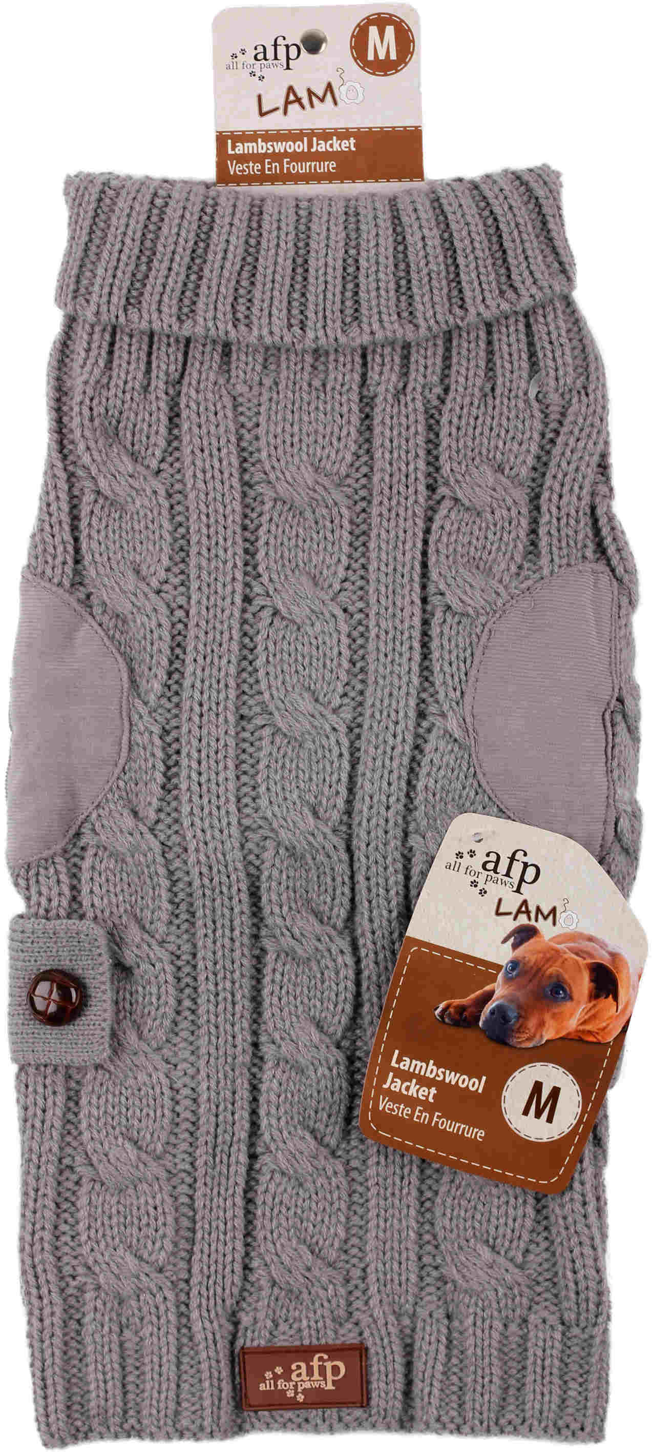 ALL FOR PAWS LAMBSWOOL Pulover tricotat pentru câini, Gri