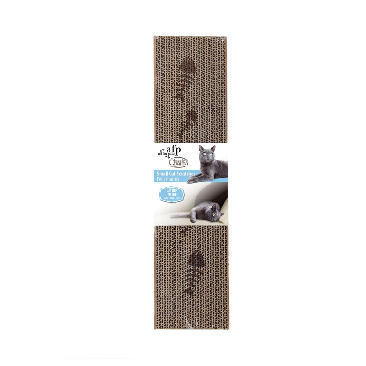 ALL FOR PAWS, scratcher pisici, carton, catnip, maro, 45 x 11.5 x 2.5 cm - poza 2