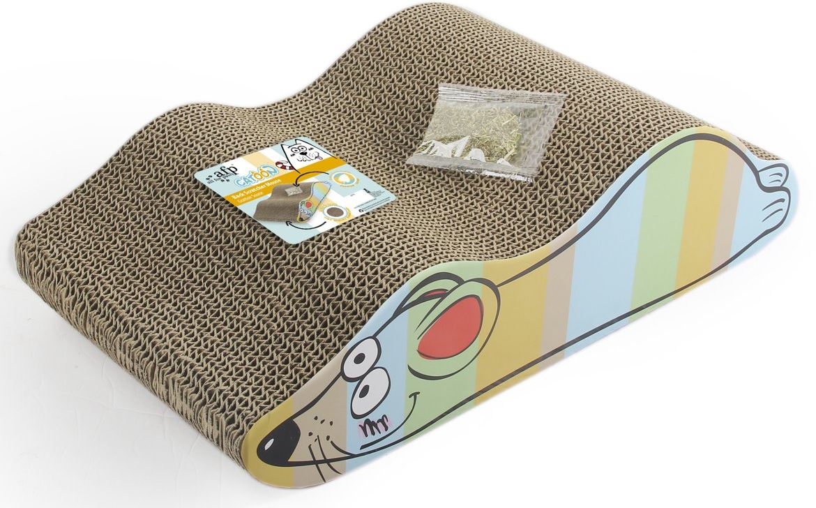 ALL FOR PAWS Suport pentru ascuţit ghearele, din carton, Şoricel, 42 cm