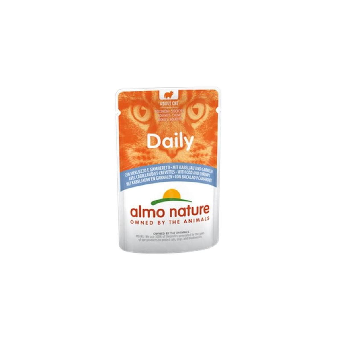 ALMO NATURE Daily Cat, Cod și Creveți, plic hrană umedă pisici, (în sos), 70g - poza 1