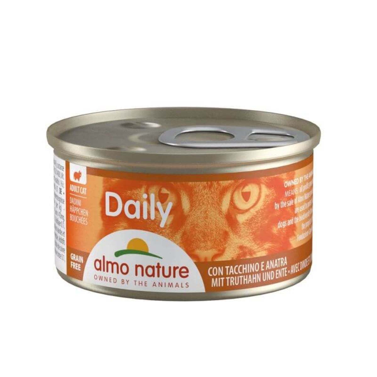 ALMO NATURE Daily Cat, Curcan și Rață, conservă hrană umedă pisici, (în suc propriu), 85g - poza 2