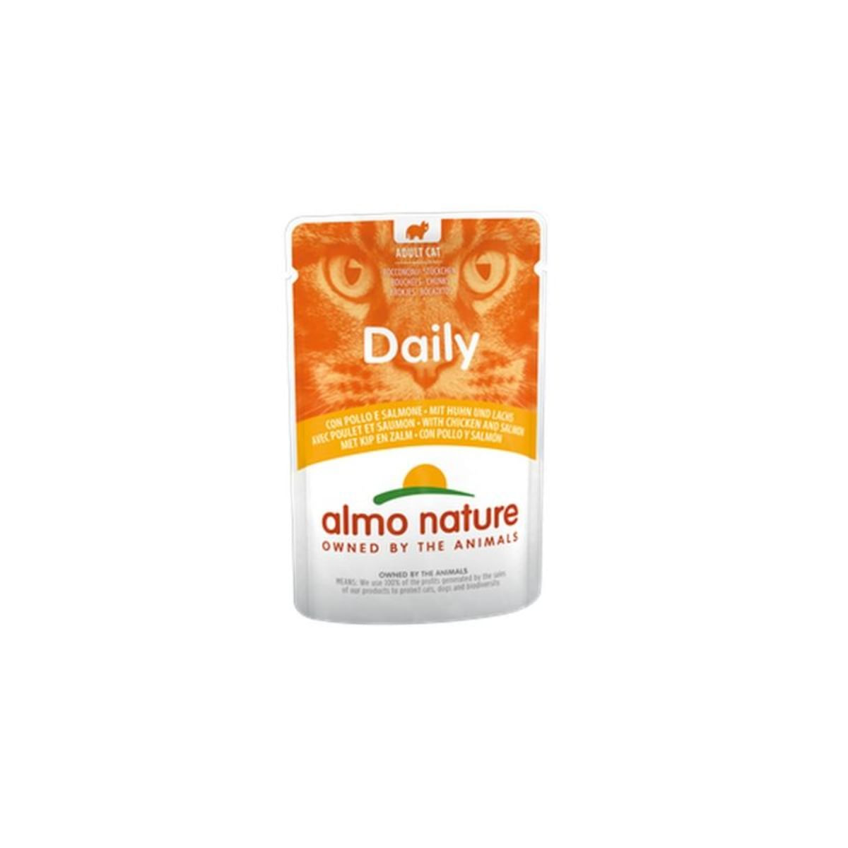 ALMO NATURE Daily Cat, Pui și Somon, plic hrană umedă pisici, (în sos), 70g - poza 1