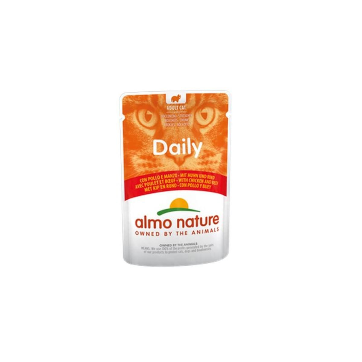 ALMO NATURE Daily Cat, Pui și Vită, plic hrană umedă pisici, (în sos), 70g - poza 2
