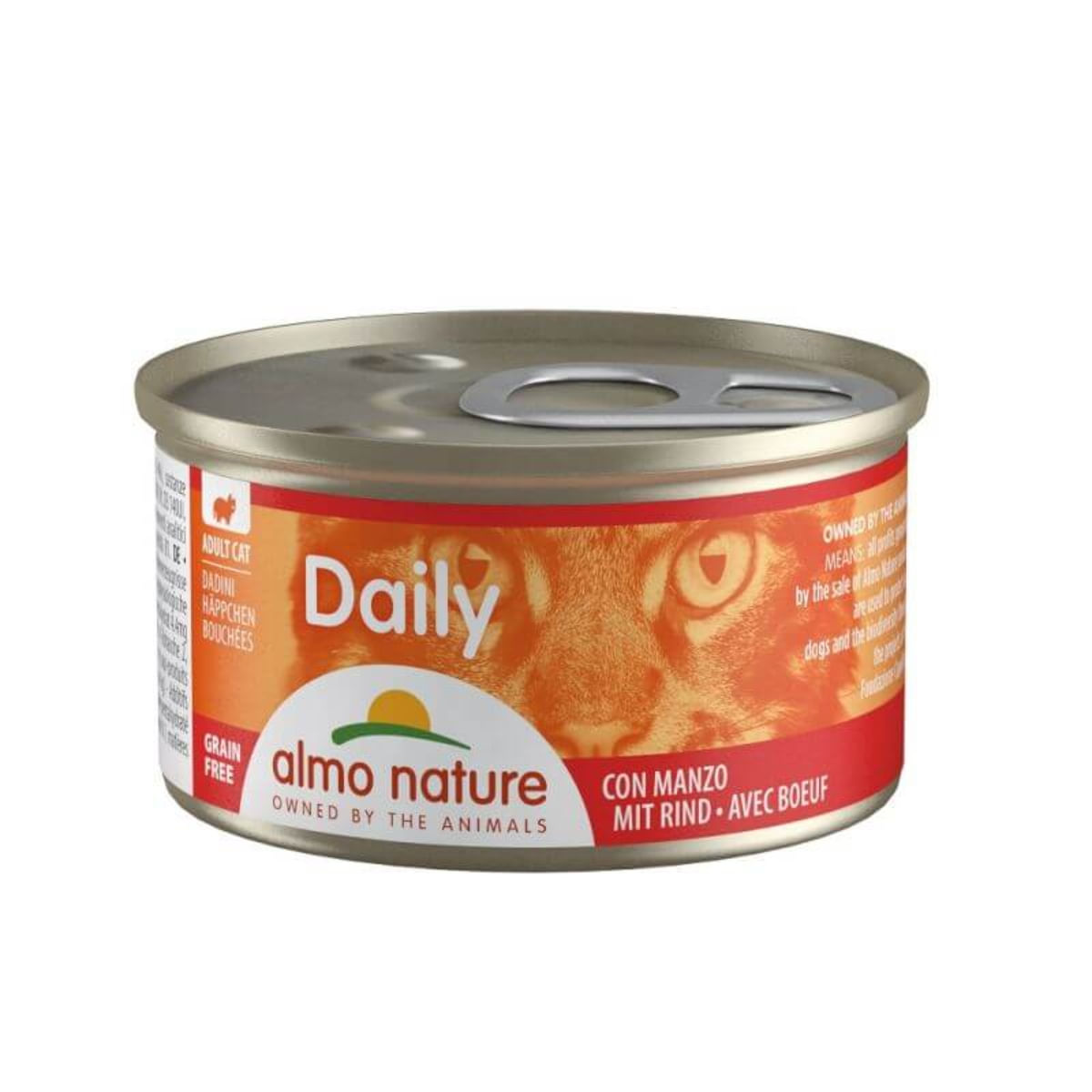 ALMO NATURE Daily Cat, Vită, conservă hrană umedă fără cereale pisici, (în suc propriu), 85g - poza 2