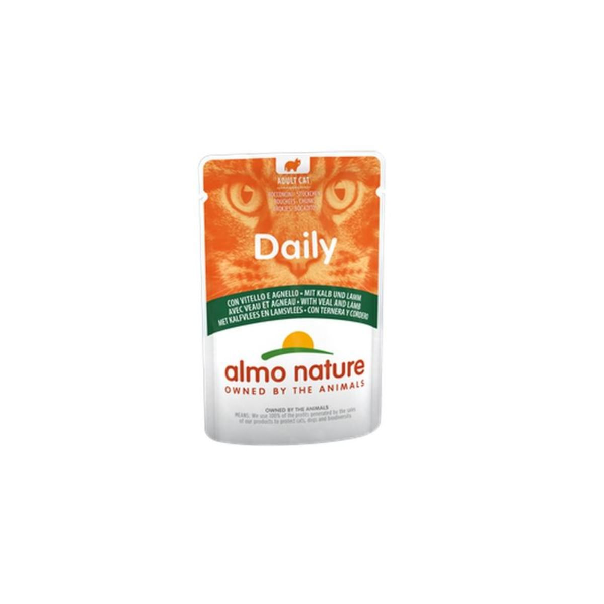 ALMO NATURE Daily Cat, Vițel și Miel, plic hrană umedă pisici, (în sos), 70g - poza 2