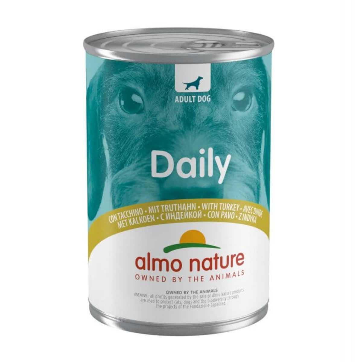 ALMO NATURE Daily Dog, XS-XL, Curcan, conservă hrană umedă fără cereale câini, (pate), 400g - poza 2