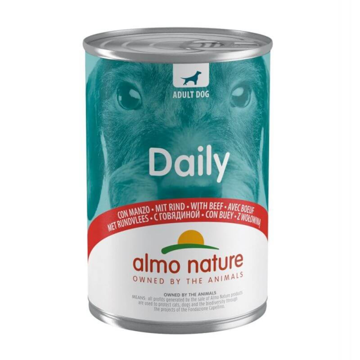 ALMO NATURE Daily Dog, XS-XL, Vită, conservă hrană umedă fără cereale câini, (pate), 400g - poza 1