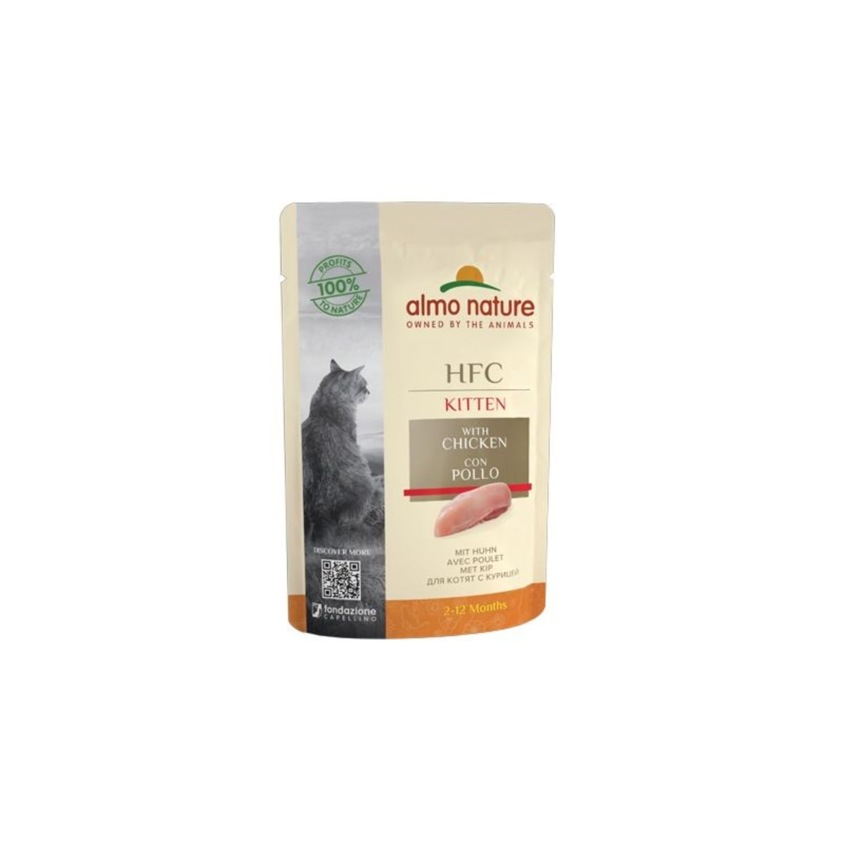 ALMO NATURE HFC Kitten, Pui, plic hrană umedă pisici junior, (în supă), 55g - poza 2