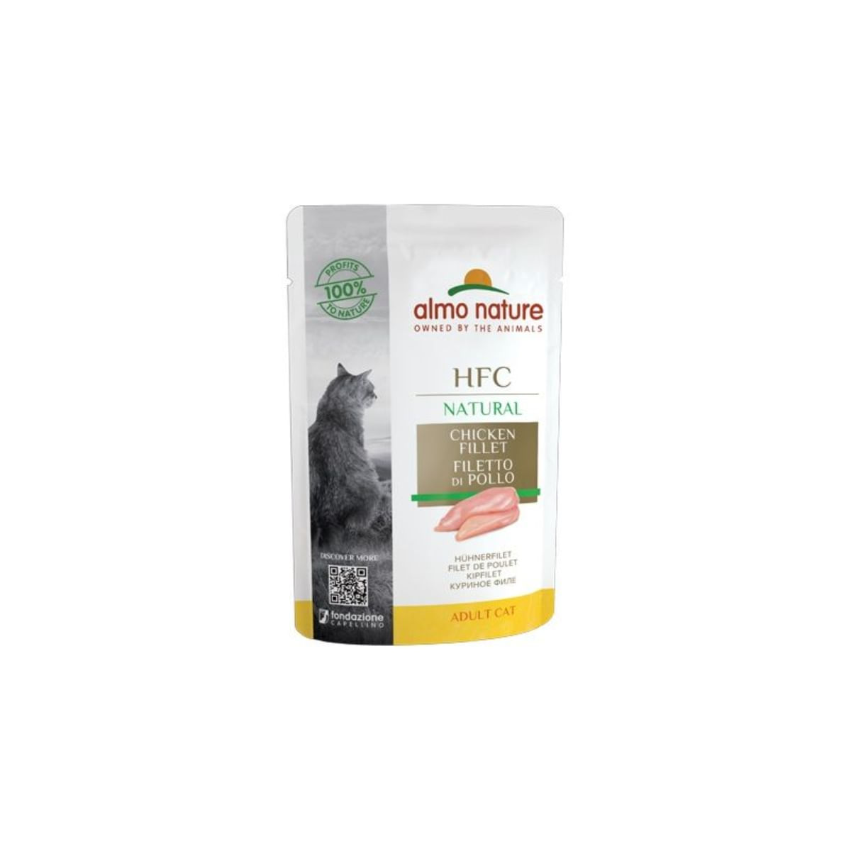 ALMO NATURE HFC, Pui, plic hrană umedă pisici, (în supă), 55g - poza 1