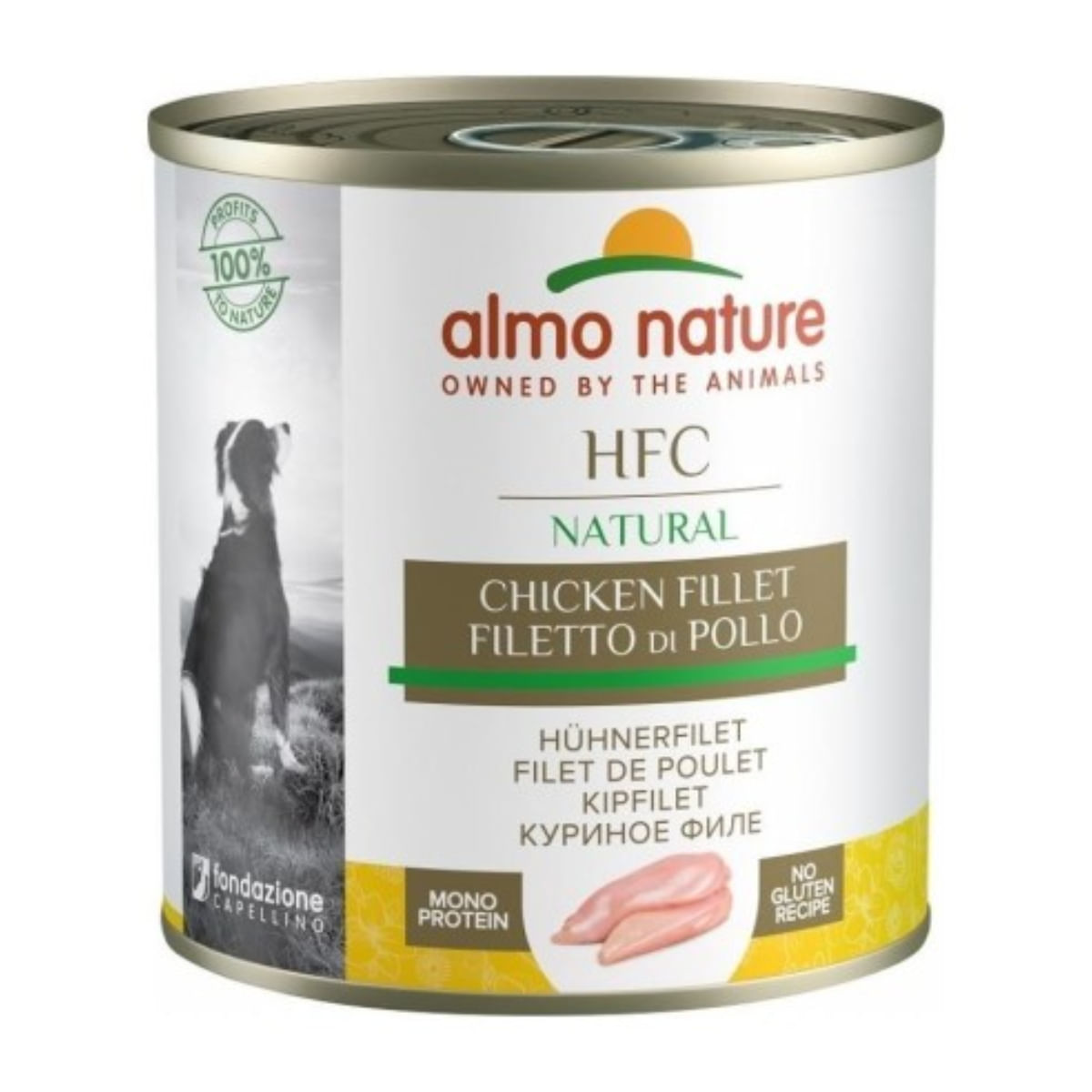 ALMO NATURE HFC, XS-XL, Pui, conservă hrană umedă câini, (în supă), 280g - poza 1