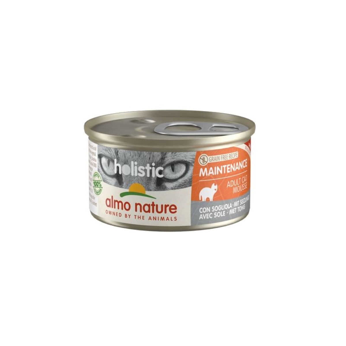 ALMO NATURE Holistic Maintenance, Pește, conservă hrană umedă fără cereale pisici, (în supă), 85g - poza 2
