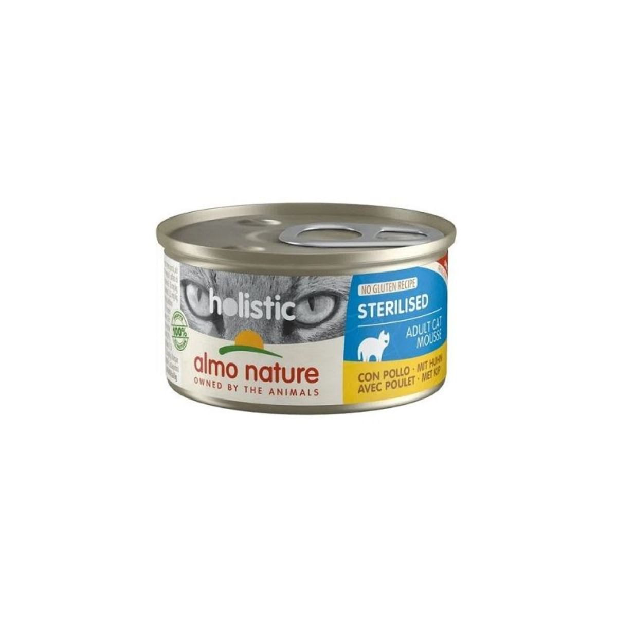 ALMO NATURE Holistic Sterilised, Pui, conservă hrană umedă fără cereale pisici sterilizate, (în supă), 85g - poza 1