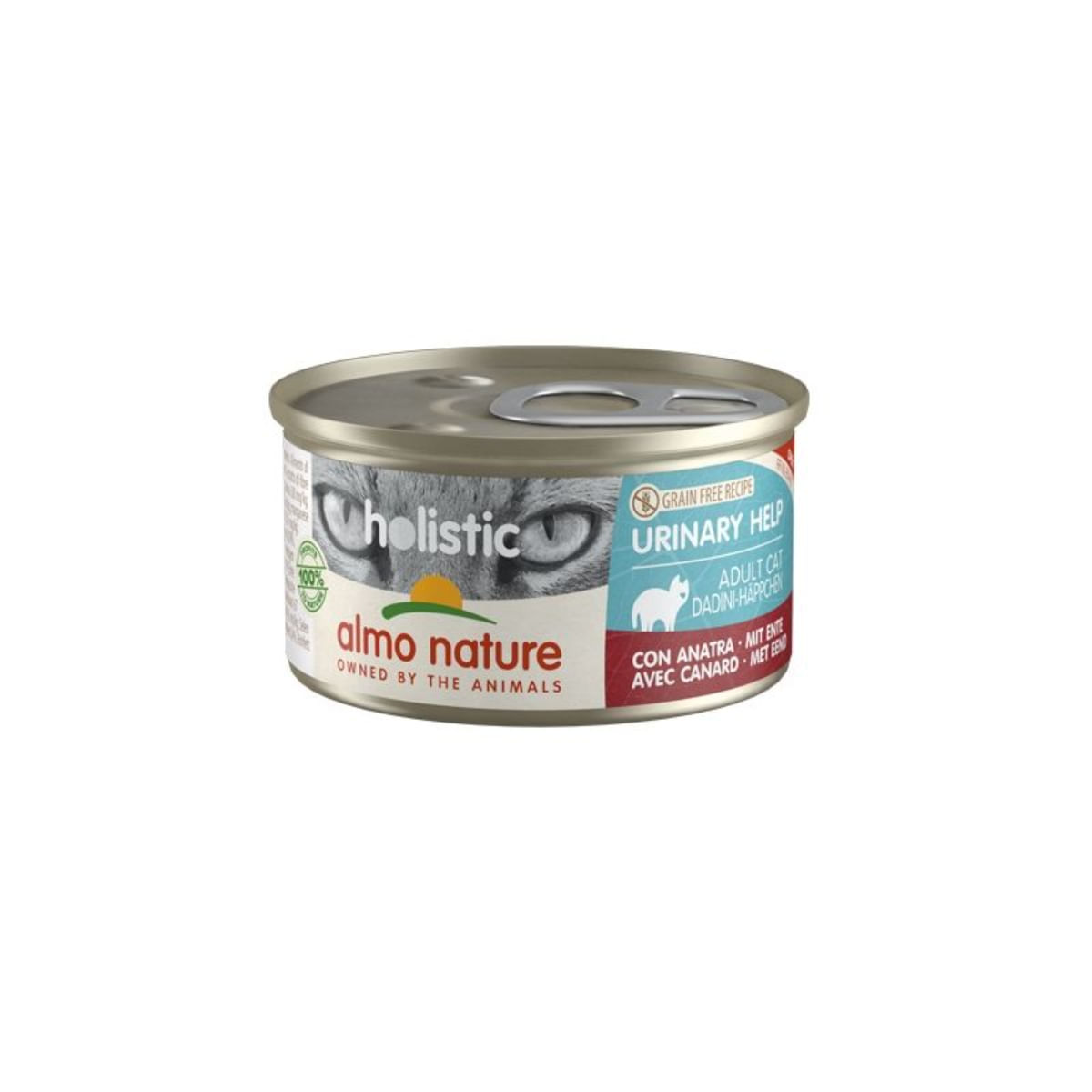 ALMO NATURE Holistic Urinary Help, Rață, conservă hrană umedă fără cereale pisici, (în supă), 85g - poza 2