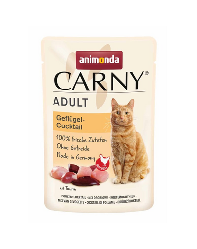 ANIMONDA Carny Adult hrană umedă pentru pisici cu cocktail de pasăre 85 g