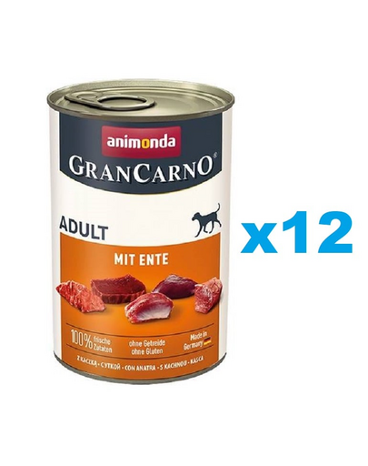 ANIMONDA GranCarno Hrana umeda cu porc si rata pentru caine 12x400 g