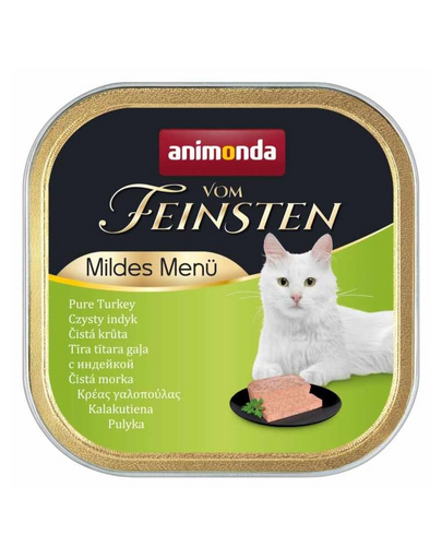 ANIMONDA Vom Feinsten Mild Menü hrană umedă tip pate pentru pisici cu curcan 100 g