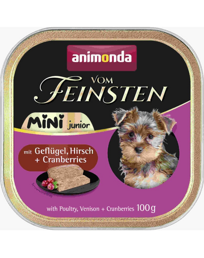 ANIMONDA Vom Feinsten Mini Junior 100g hrană umedă căței rase mici pui vânat