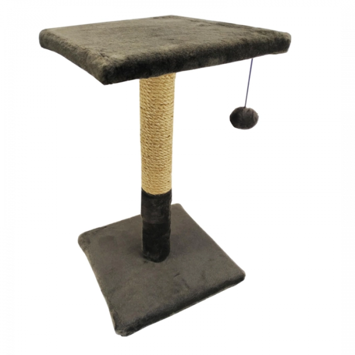 Ansamblu de joaca pentru pisici tip polita pe suport cu ciucure ciocolata 50 x 30 x 30 cm
