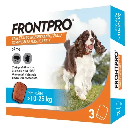 Antiparazitar extern pentru caini 10 - 25 kg Frontpro x 3 tablete