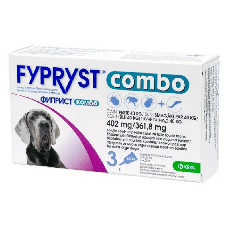 Antiparazitar extern pentru caini Fypryst Combo XL 40-60 kg x 3 pipete