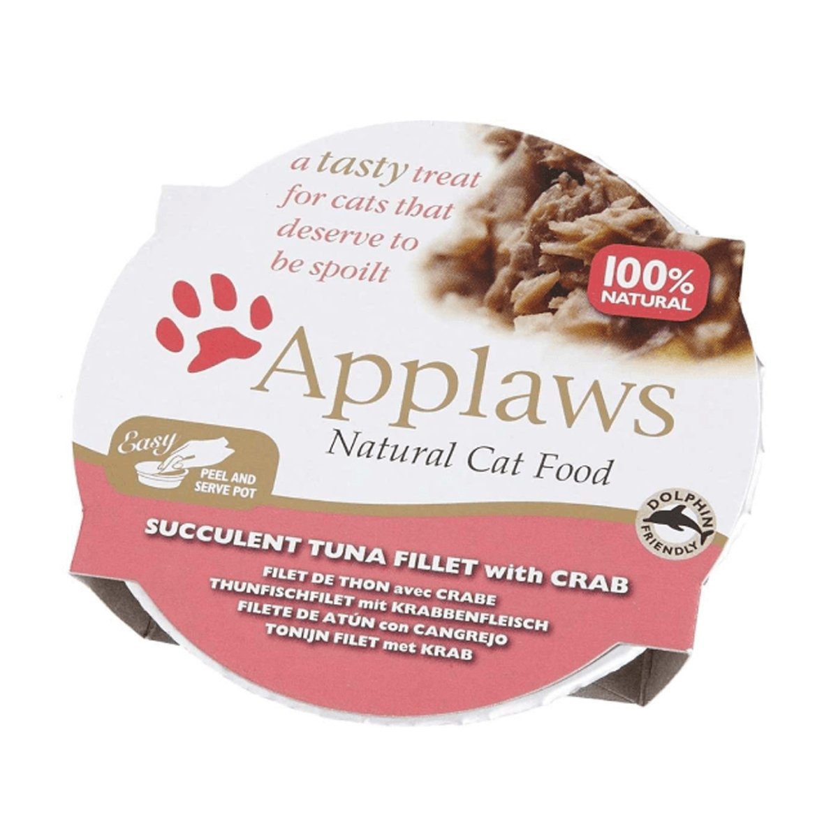 APPLAWS, File Ton și Crab, bol hrană umedă pisici, (în supă), 60g - poza 2