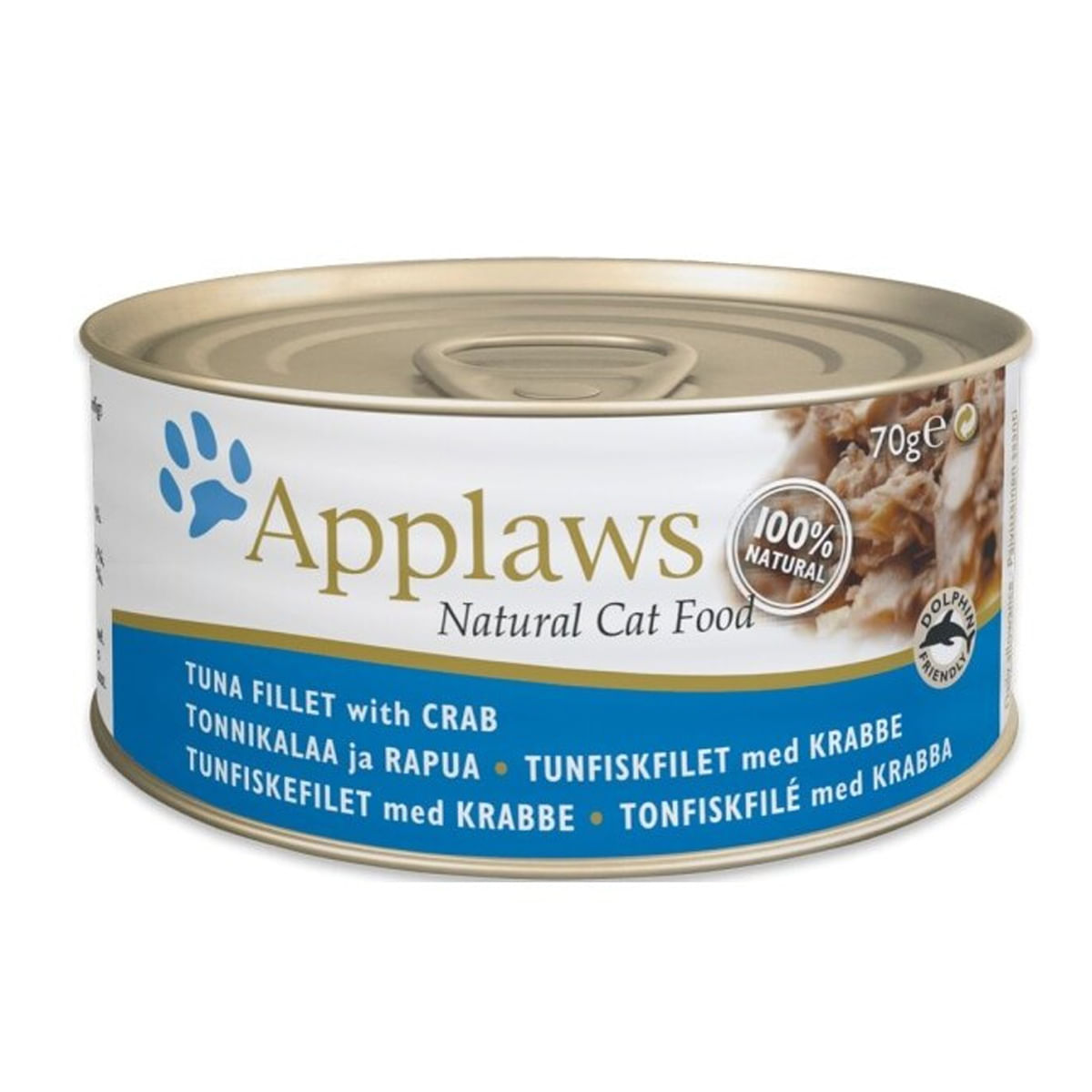 APPLAWS, File Ton și Crab, conservă hrană umedă pentru pisici, (în supă), 70g - poza 2