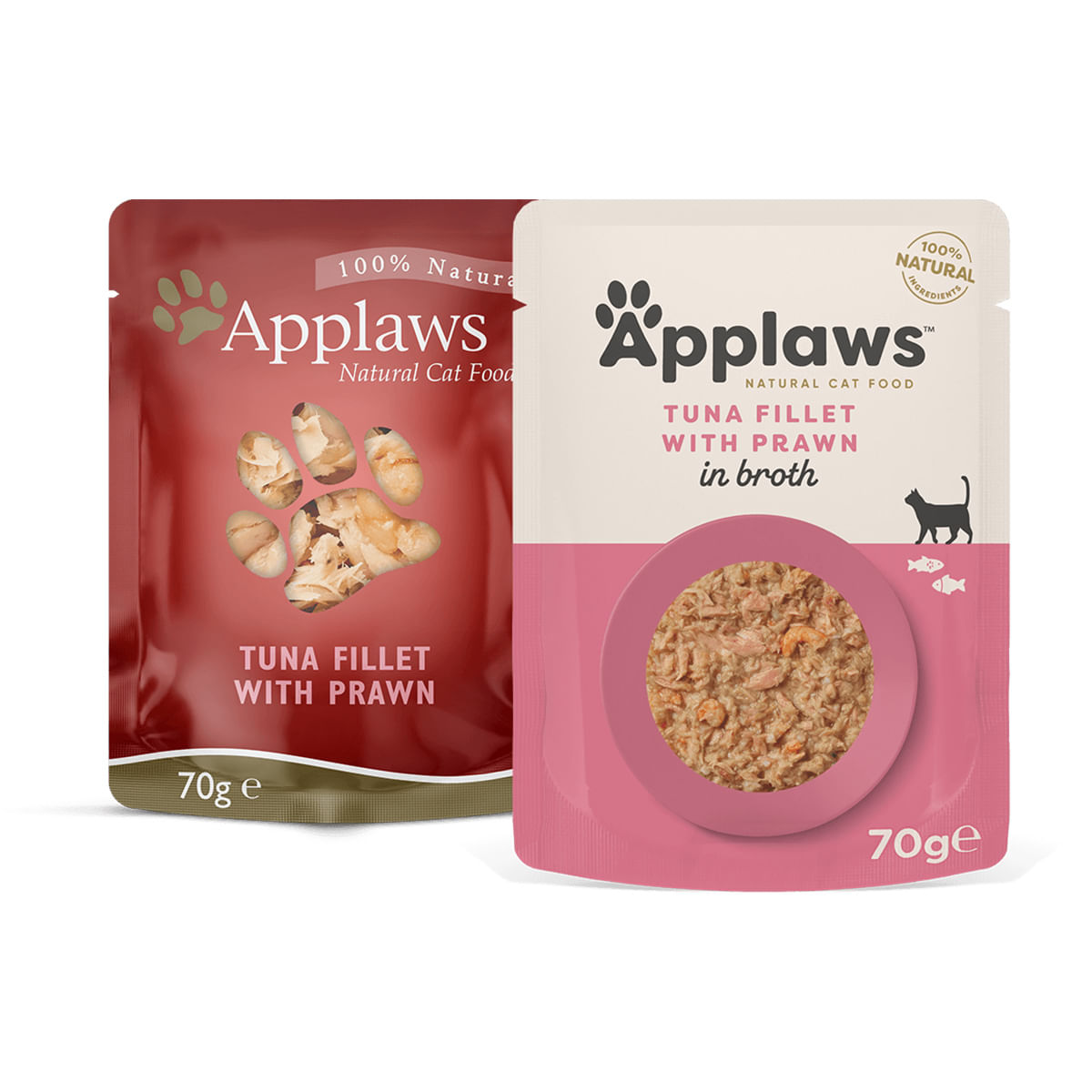 APPLAWS, File Ton și Creveți, plic hrană umedă pisici, (în supă), 70g - poza 1
