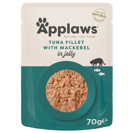 APPLAWS, File Ton și Macrou, plic hrană umedă pisici, 70g 70g