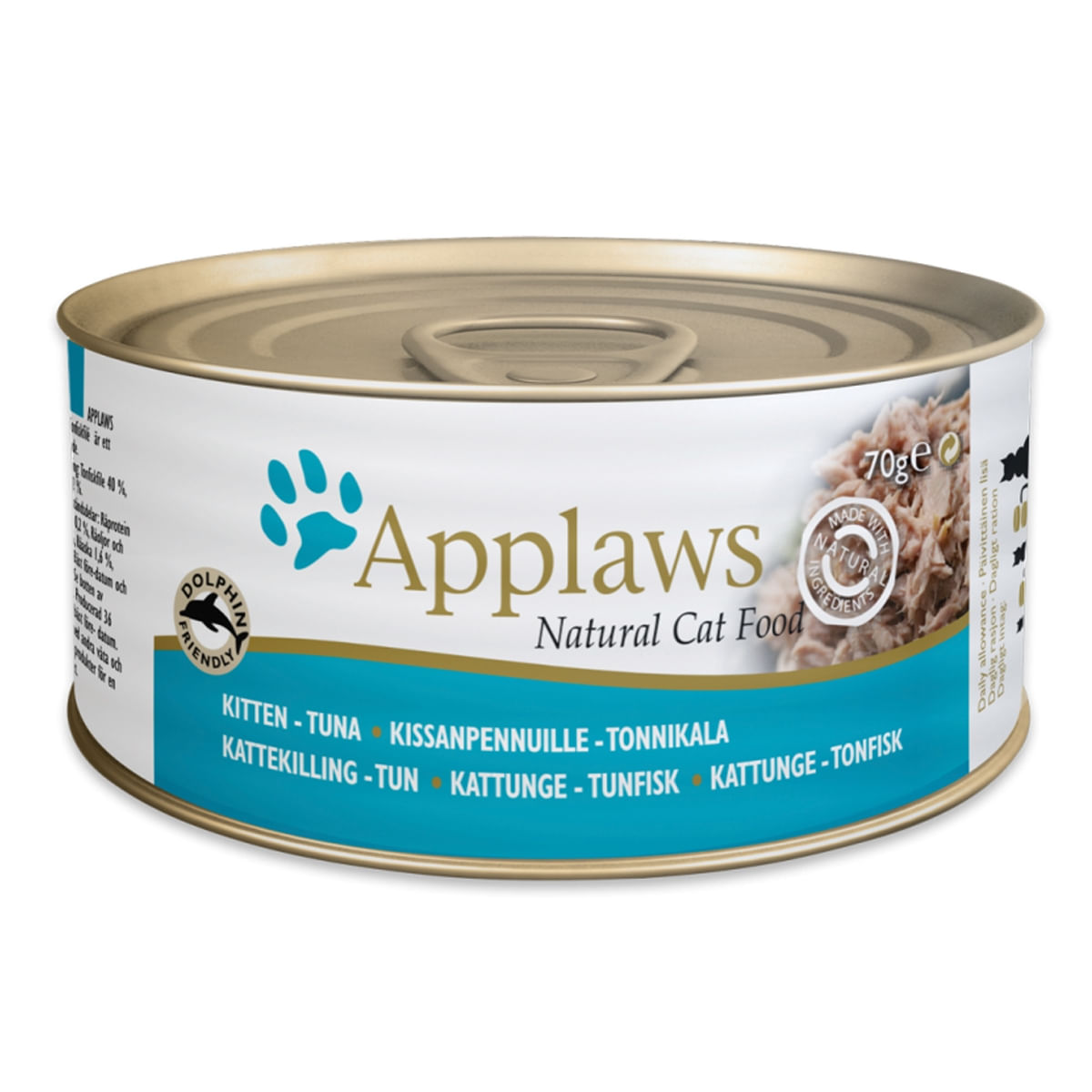 APPLAWS Junior, Ton, conservă hrană umedă pisici Junior, (în supă), 70g - poza 1