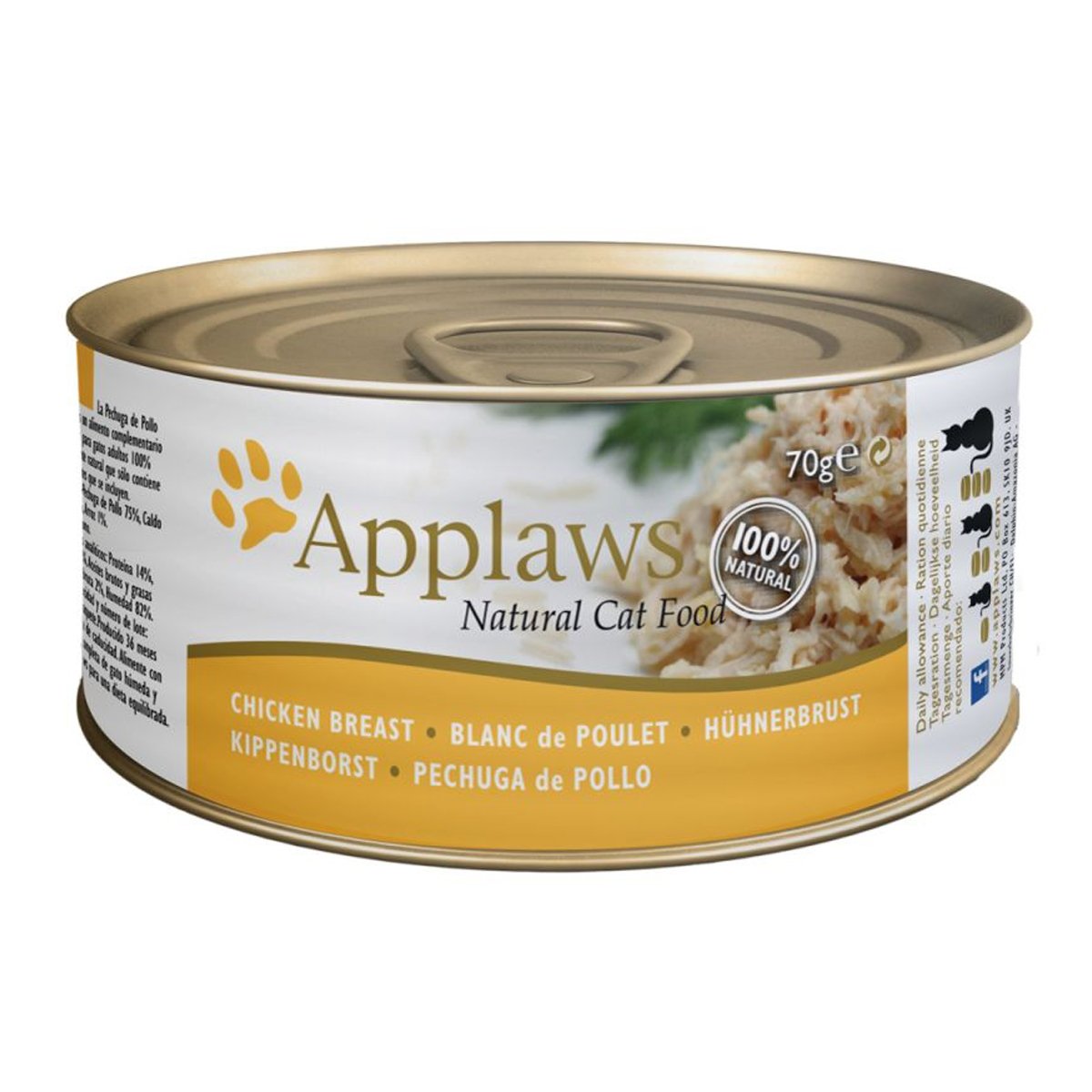 APPLAWS, Piept Pui, conservă hrană umedă pisici, (în supă), 70g - poza 2