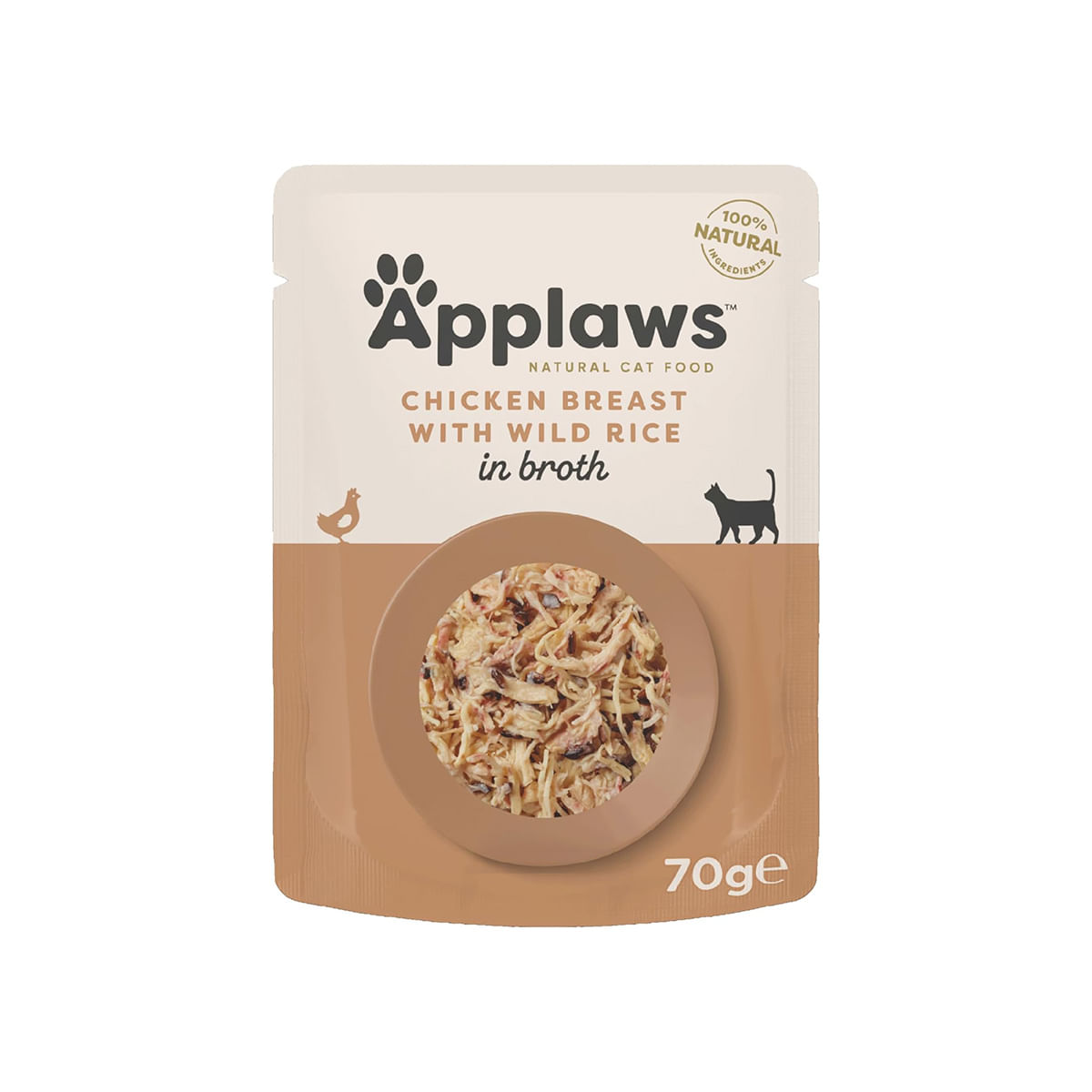 APPLAWS, Piept Pui și Orez Sălbatic, plic hrană umedă pisici, (în supă), 70g - poza 3